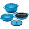 Best Choice Products 6-Piece Enameled Cast Iron Cookware Set, 6QT Dutch Oven W/ Lid, 2QT Skillet W/ Lid, Grill Pan, Grill Press